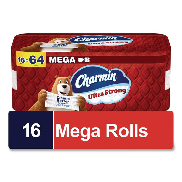 PROCTER & GAMBLE Charmin® 13215 Ultra Strong Bathroom Tissue, Mega Roll, Septic Safe, 2-Ply, White, 220 Sheets/Roll, 16 Rolls/Pack