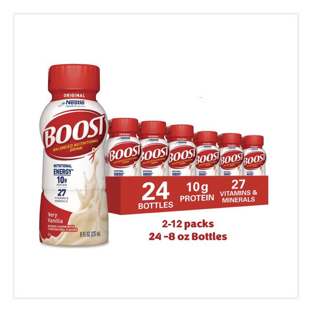 NESTLE Boost® ZHC02802 Original Nutritional Drink, Very Vanilla, 8 oz Bottle, 24/Carton