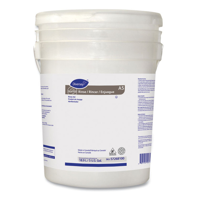 DIVERSEY 57268100 Suma Rinse A5 Rinse Aid, 5 gal Pail