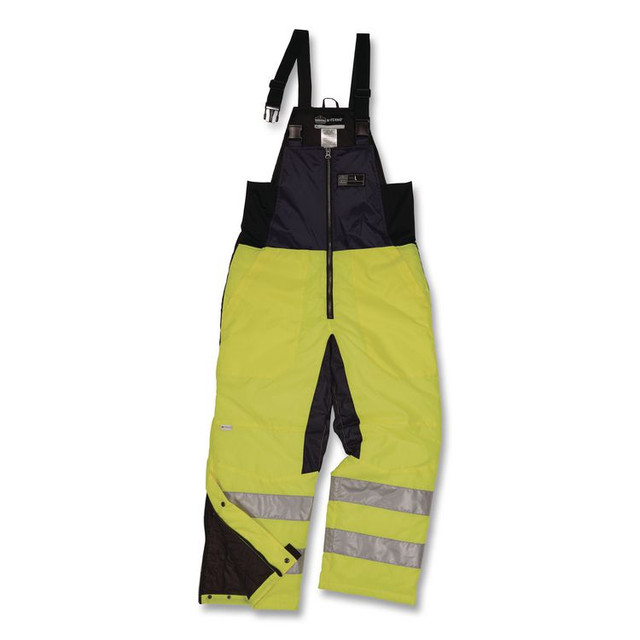 TENACIOUS HOLDINGS, INC. ergodyne® 41283 N-Ferno 6479 Hi-Vis Freezer Bib Overalls, Medium, Lime