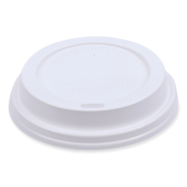 BOARDWALK DEERHLIDW Deerfield Hot Cup Lids, Fits 10 oz to 20 oz Boardwalk Deerfield Hot Cups, Plastic, White, 50/Pack, 20 Packs/Carton
