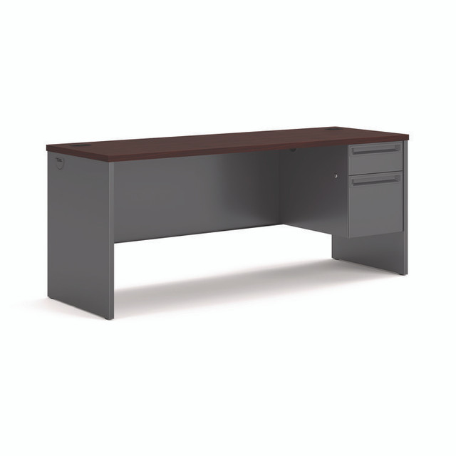 HON COMPANY 38856RNS 38000 Series Right Pedestal Credenza, 72w x 24d x 29.5h, Mahogany/Charcoal
