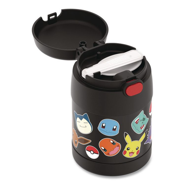 THERMOS LLC F3103PM6M FUNtainer Pokemon Two-Compartment Food Jar, 10 oz, Black/Multicolor