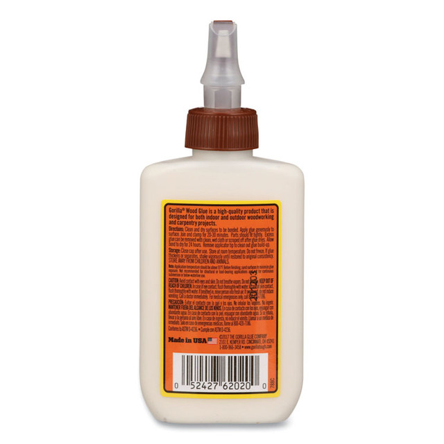 GORILLA GLUE COMPANY 6202001 Wood Glue, 4 oz, Dries Light Tan