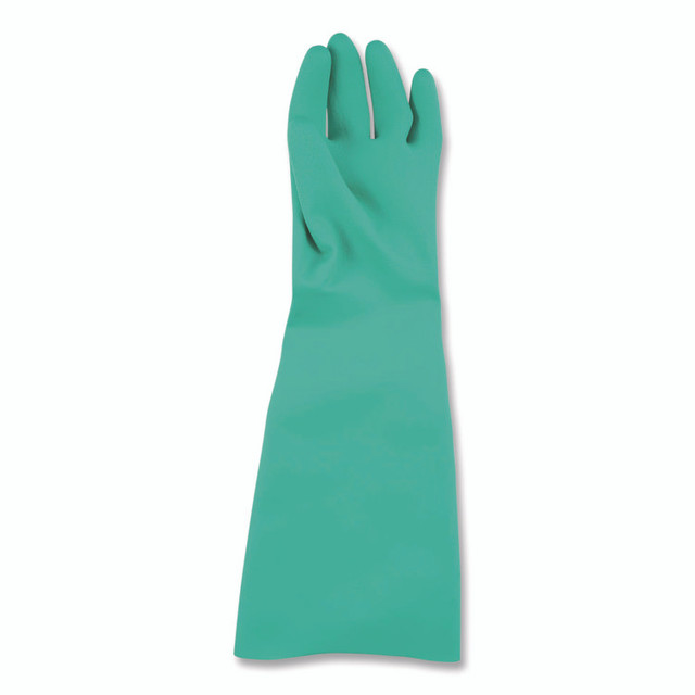 CFS BRANDS San Jamar® 19NUM Nitrile Dishwashing Gloves, 21" Long, Medium, Green, Pair