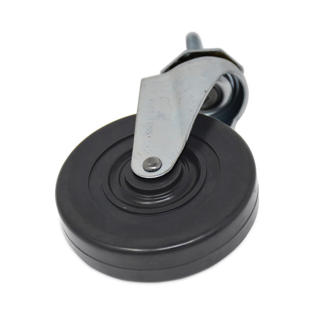 RUBBERMAID COMMERCIAL PROD. FG1304L30000 Replacement Bayonet-Stem Swivel Casters, Threaded Stem (0.28" x 1.5"), 4" Hard Rubber Wheel, Black