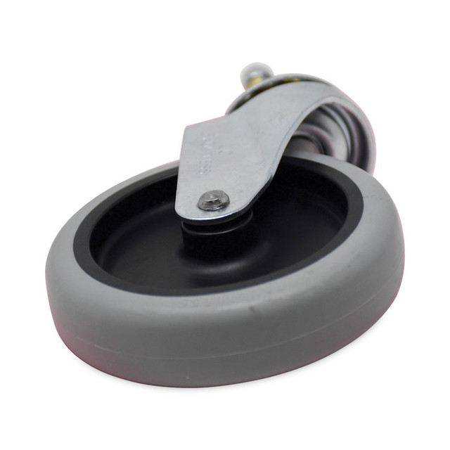 RUBBERMAID COMMERCIAL PROD. FG3424L60000 Replacement Bayonet-Stem Swivel Casters, Grip Ring Stem, 4" Soft Rubber Wheel, Black