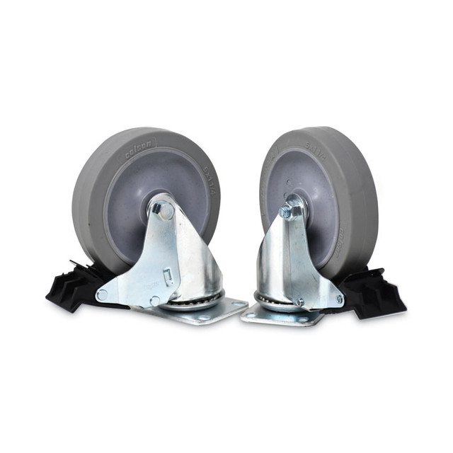 RUBBERMAID COMMERCIAL PROD. FG9W71L1GRAY Caster Kit for Mega BRUTE Mobile Collector, Swivel Mount Plate, 5" Wheel, Black, 2/Set
