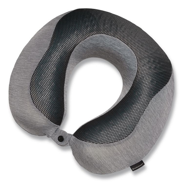 BROOKSTONE BNPM0007 U-Shaped Memory Foam Travel Pillow, One Size Fits Most, 12.6 x 3.74 x 12.2, Gray/Black