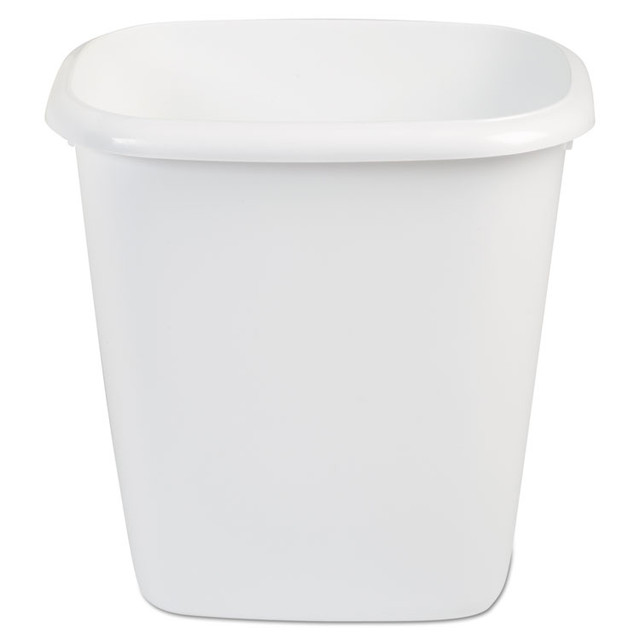 RUBBERMAID 2958WHICT Open-Top Wastebasket, 14.4 qt, Plastic, White, 6/Carton