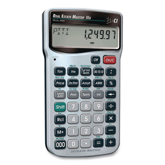 CALCULATED INDUSTRIES 3405 Master 3405 Real Estate and Mortgage Calculator, 9-Digit LCD