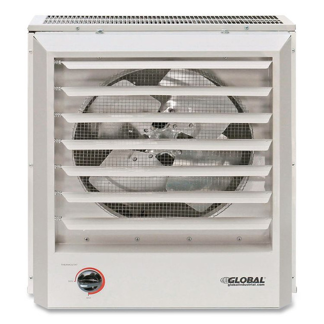 GLOBAL INDUSTRIAL 246133 Unit Heater Horizontal or Vertical Downflow, Multi-Watt, 10,000 W, 19 x 8.5 x 21.44, White