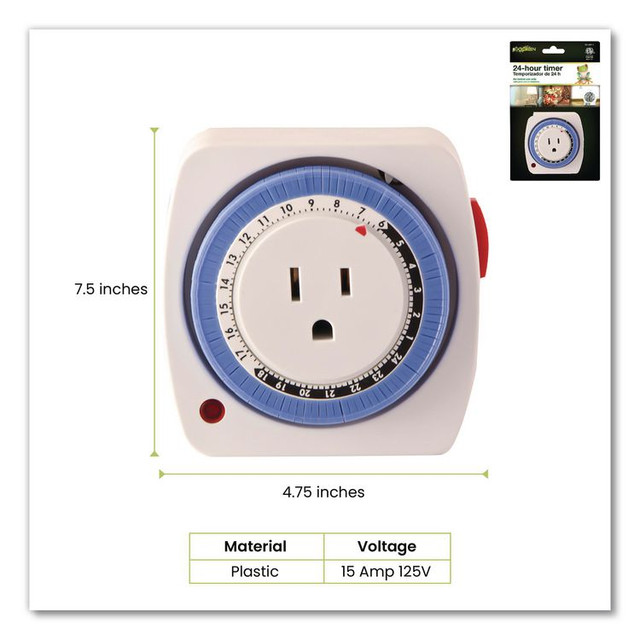 GOGREEN POWER GG36011 AC Indoor Timer, Analog, 4 x 3, White