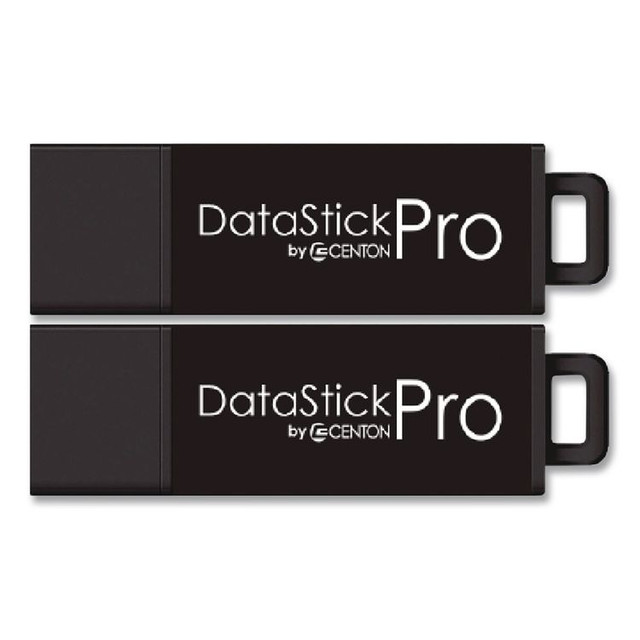 CENTON ELECTRONICS INC. S1U3P6512G2 DataStick Pro USB 3.2 Type A Flash Drive, 512 GB, Black, 2/Pack