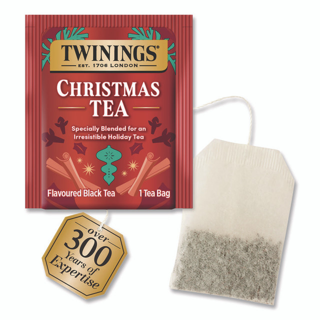 TWININGS NORTH AMERICA INC TNA50062 Christmas Tea, 0.07 oz Individually Wrapped Tea Bags, 20/Box