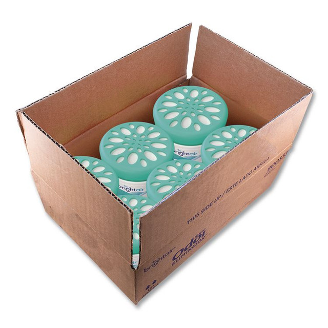 BRIGHT AIR 901046CT Super Odor Eliminator, Linen and Spring Breeze, 14 oz Jar, 6/Carton