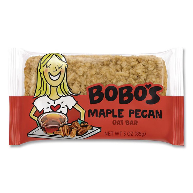 BOBO'S 00059 Oatmeal Bars, Maple Pecan, 3 oz Individually Wrapped, 12/Box