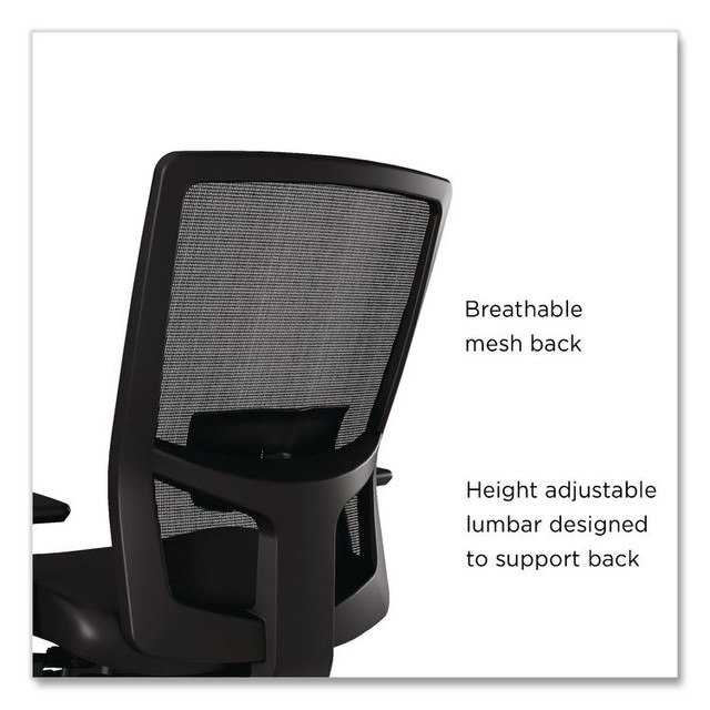 WORKPLACE2.0 51974 500 Series Vinyl and Mesh Task Chair, Supports Up to 300 lbs, 17.8" to 22.8" Seat Height, Black Seat, Black Back, Black Base