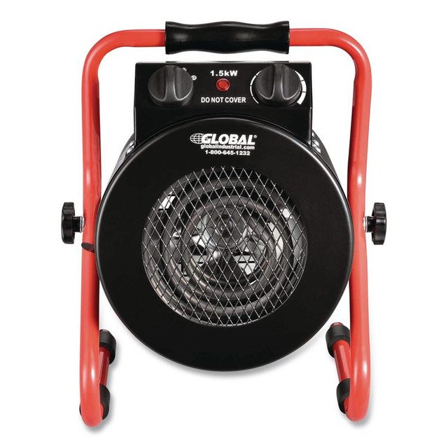 GLOBAL INDUSTRIAL 653579 Portable Electric Space Heater, 1,500 W, 11.25 x 14.75 x 17.5, Black