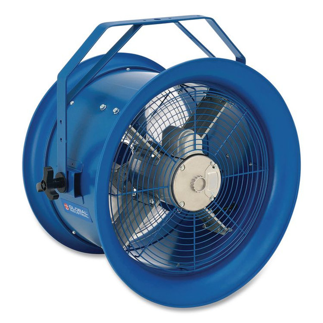 GLOBAL INDUSTRIAL 293093 High Velocity Drum Fan with Yoke Mount, 18", Blue