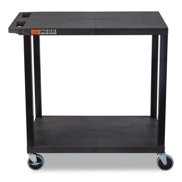 LUXOR WORKSPACES, LLC EC22B TUFFY XL Two-Shelf Multipurpose Utility Cart, Plastic, 400 lb Capacity, 35.25" x 18" x 33, Black