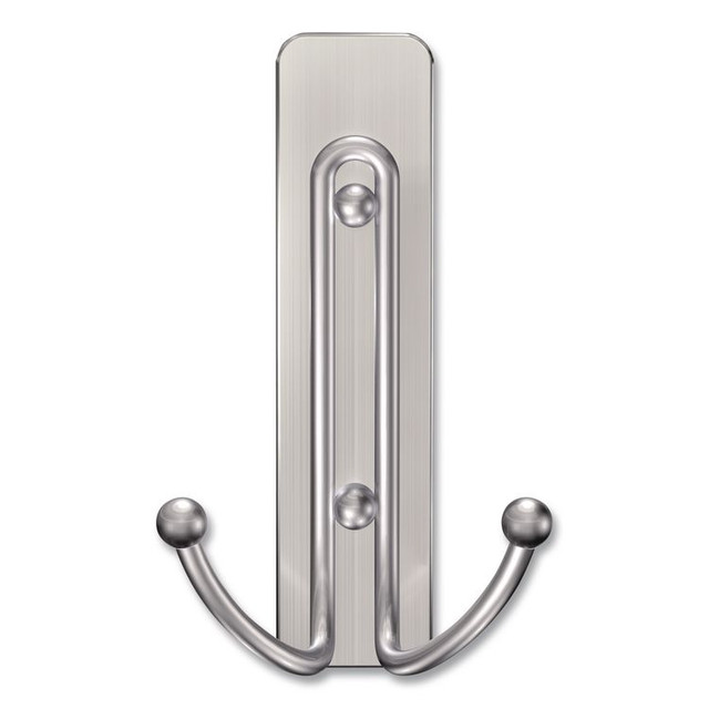 3M/COMMERCIAL TAPE DIV. Command™ 24358306 Large Double Bath Hooks, Metal, Satin Nickel, Supports 4 lb
