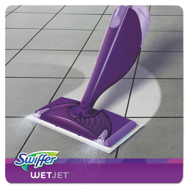PROCTER & GAMBLE Swiffer® 92811KT WetJet Mop, 11 x 5 White Cloth Head, 46" Purple/Silver Aluminum/Plastic Handle