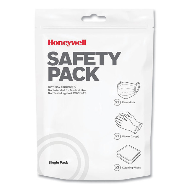 HONEYWELL ENVIRONMENTAL SFTYPKCPD01 Safety Pack Personal Protection Kit, Single-Use, 4 Pieces, Resealable Pouch