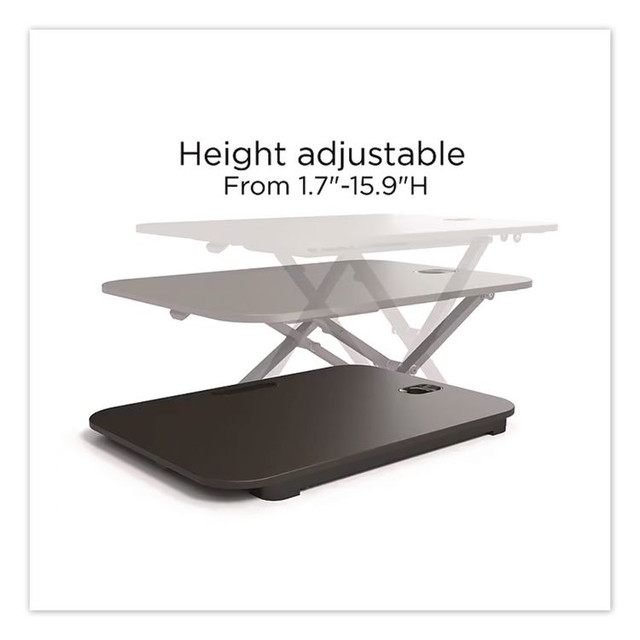 UNION & SCALE 24342301 FlexFit Manual Rectangular Adjustable Desk Converter, 26.7 x 18.8 x 1.7 to 15.9, Black