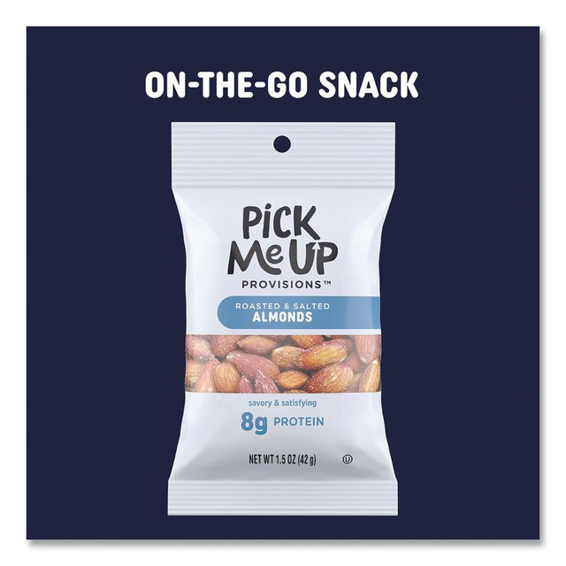 PICK ME UP PROVISIONS PM62980 Roasted and Salted Almonds, 1.5 oz Pouch, 36/Box