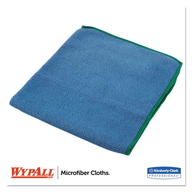 KIMBERLY-CLARK PROFESSIONAL WypAll® 83620 Microfiber Cloths, Reusable, 15.75 x 15.75, Blue, 6/Pack