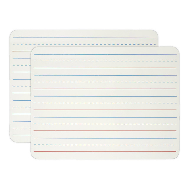 ADVANTUS Charles Leonard Dry Erase Board, Two-Sided Lined/Plain, 9" x 12", Pack of 2