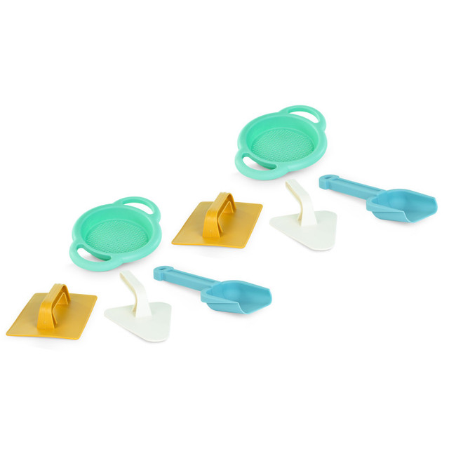 MINILAND EDUCATIONAL CORPORATION Miniland ECO Toy Sand Construction Set , Assorted Colors, 4 Pieces Per Set, 2 Sets