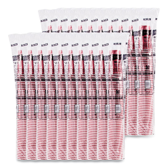 DART SOLO® 316SI Paper Hot Drink Cups in Bistro Design, 16 oz, Maroon, 1,000/Carton