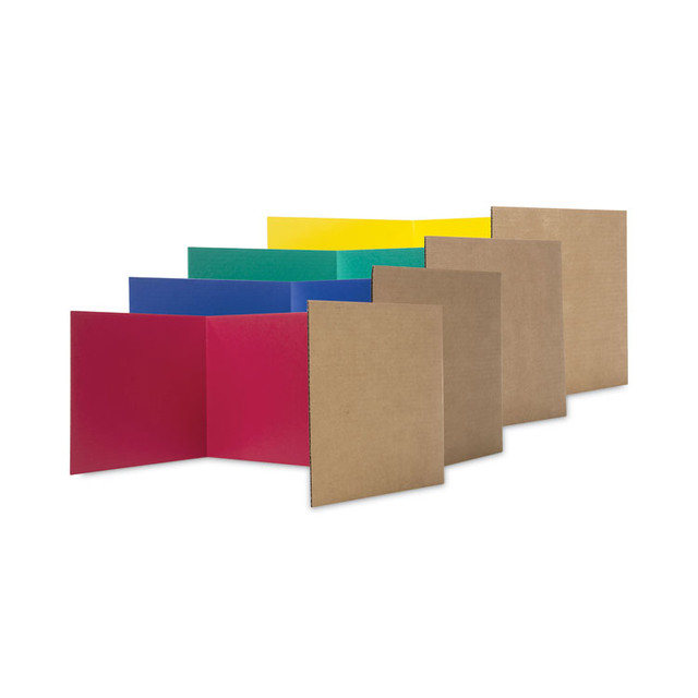 FLIPSIDE PRODUCTS 61849 Study Carrel, 48 x 18, Assorted Colors, 24/Pack