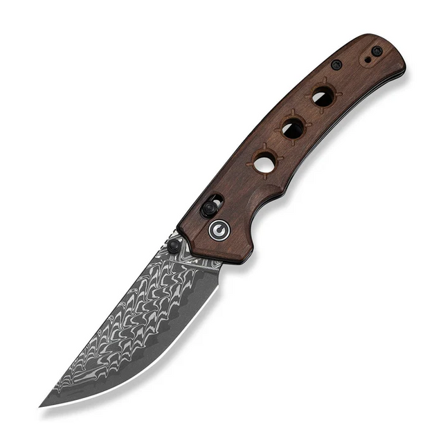 CIVIVI Knives C24020C-DS1 Noctis Thumb Stud & Crossbar Lock Knife Guibourtia Wood Handle (2.98"" Damascus Blade)