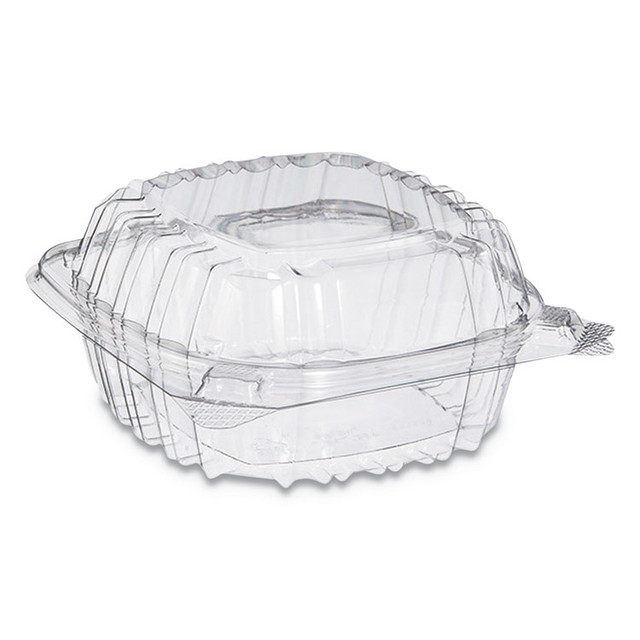 DART PET53PST1 ClearSeal Hinged-Lid Plastic Containers, 13.8 oz, Clear, Plastic, 500/Carton