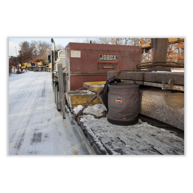 TENACIOUS HOLDINGS, INC. ergodyne® 14845 Arsenal 5945T Extra-Large Swiveling Carabiner Canvas Hoist Bucket and Top, 150 lb, Gray