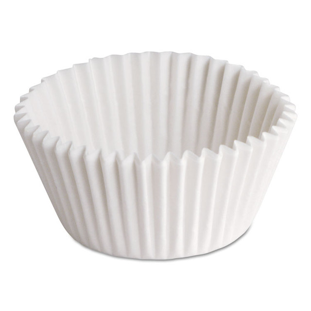 HOFFMASTER BL114-3 Fluted Bake Cups, 0.75 oz, 1.25 x 0.88 x 0.88, White, Paper, 500/Pack, 20 Packs/Carton