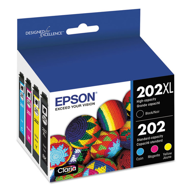 EPSON AMERICA, INC. T202XLBCS T202XL-BCS (202XL) Claria High-Yield Ink, 550/165 Page-Yield, Cyan/Magenta/Yellow