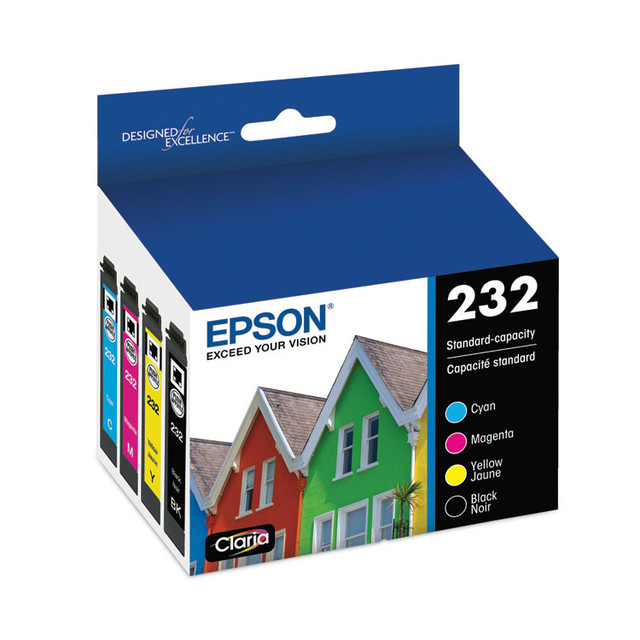 EPSON AMERICA, INC. T232120BCS T232120BCS (T232) Claria Ink, 165 Page-Yield, Black/Cyan/Magenta/Yellow