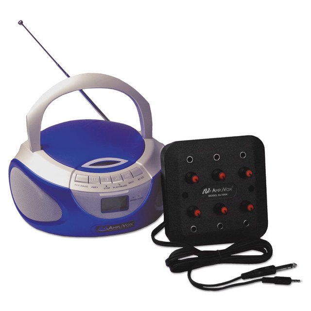 AMPLIVOX PORTABLE SOUND SYS. SL1014 Six-Station Listening Center with Boombox