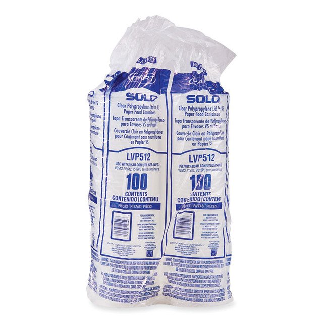 DART SOLO® LVP5120100 Polypropylene Vented Food Container Lids for 12 oz Food Containers, Clear, Plastic, 1,000/Carton