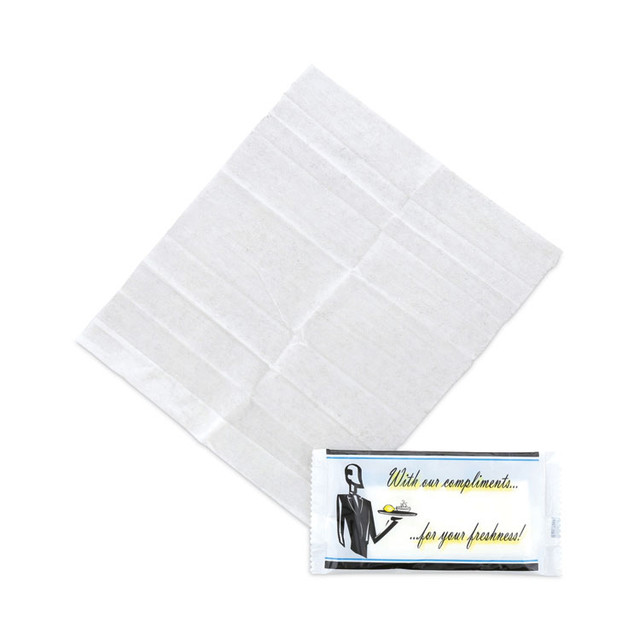 AMERCAREROYAL RF1MU The Ultimate Fingerbowl, Individually Wrapped, Lemon Scent, White, 250/Carton