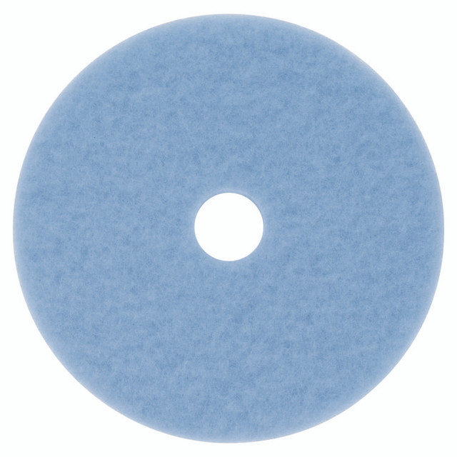 3M/COMMERCIAL TAPE DIV. 59828 Hi-Performance Burnish Pad 3050, 19" Diameter, Sky Blue, 5/Carton