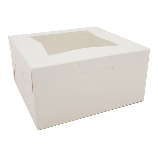 SOUTHERN CHAMPION TRAY SCT® 23053 White Window Bakery Boxes with Tuck-in Lid, 10 x 10 x 5, White, Paper, 150/Carton