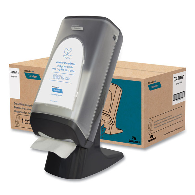 CASCADES TISSUE GROUP PRO C440 Tandem Stand/Wall Napkin Dispenser, 9.06 x 12.4 x 20.28, Gray