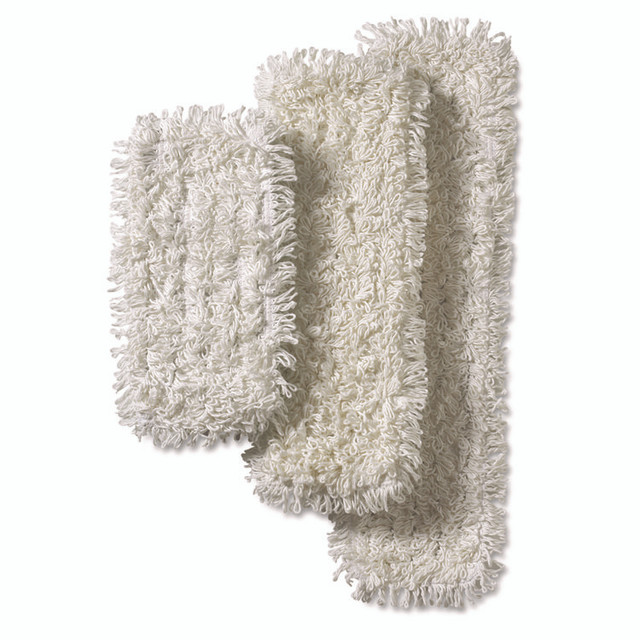 3M/COMMERCIAL TAPE DIV. 59017CT Easy Scrub PLUS Flat Mop, Polyester/Rayon, White, 5.5" x 18", 10/Pack, 4 Packs/Carton