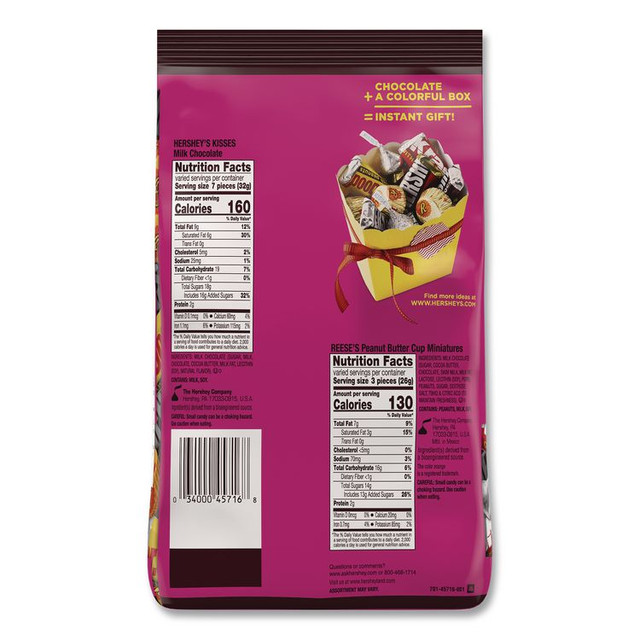 NATIONAL BRAND HEC45716 Hershey's and Reese's Miniatures Assorted Chocolate Candy Party Pack, 32.9 oz Bag