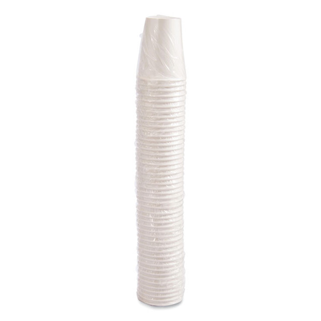 DART SOLO® W370 Single-Sided Poly Paper Hot Cups, Individually Wrapped, 10 oz, White, 24/Bag, 20 Bags/Carton